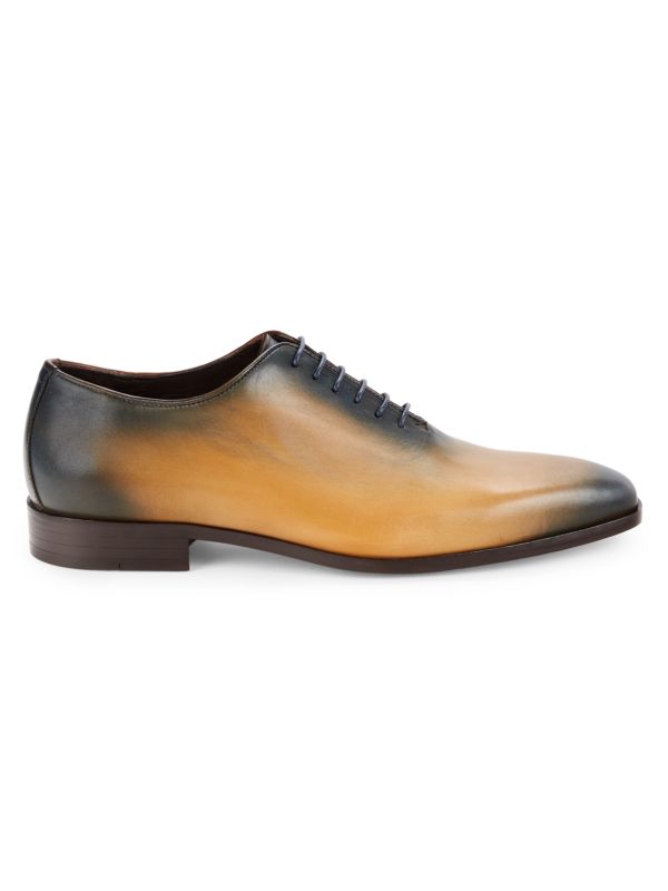 Massimo Matteo Burnished Wholecut Leather Oxfords